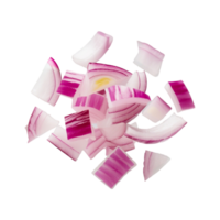 Close-up of diced red onions on a transparent surface png