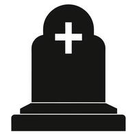 Tombstone icon simple black and white vector