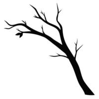 Simple black tree branch silhouette design vector