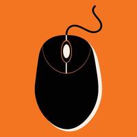 Stylized computer mouse on orange vector
