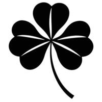 Black shamrock silhouette on white background vector