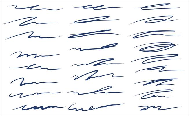 Organic handwritten lines, hand-drawn doodle set. Natural, freeform strokes for creative projects, designs, or decorative elements