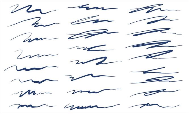 Organic handwritten scribble lines, hand-drawn doodle set. Natural, freeform strokes for creative projects, designs, or decorative elements