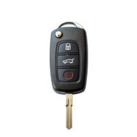 Car key fob with transparent background showing lock, unlock, and trunk buttons png