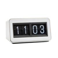 White flip number clock showing time 11,03 on transparent background png