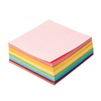 Stack of colorful sticky notes on transparent background png