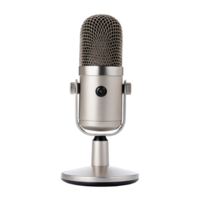 Modern desktop microphone on transparent background, ready for recording png