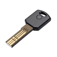 Hardware security key protecting sensitive data on transparent background png