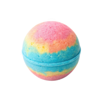 Colorful bath bomb rotating on transparent background png
