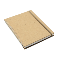 Recycled notebook with elastic band isolated on transparent background png