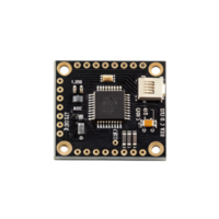 Electronic circuit board with microcontroller, resistors, and connectors on transparent background png