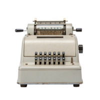 Vintage rotary adding machine isolated on transparent background png