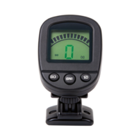 Clip on instrument tuner showing zero on transparent background png