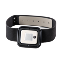 Wearable heart rate patch sensor monitoring vital signs on transparent background png