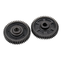 Two spur gears interlocking, representing engineering and precision on transparent background png