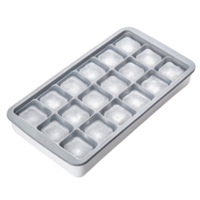 Silicone ice cube tray filled with frozen water on transparent background png