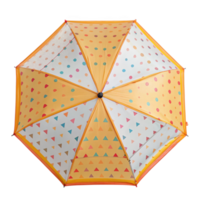 Colorful umbrella open on transparent background, showing geometric patterns png
