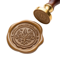 Wax seal stamp creating an imprint with transparent background png