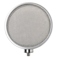 Pop filter preventing plosives during recording session on transparent background png