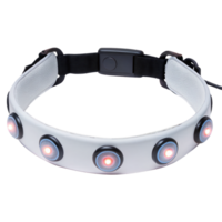 Neuro interface headband with synapse leds displaying data on transparent background png