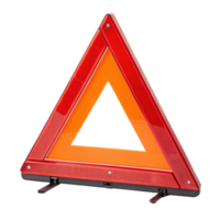 Reflective roadside emergency triangle on transparent background png