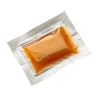 Hydrogel burn dressing packet torn open on transparent background png