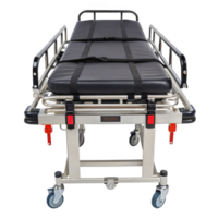 Empty modern ambulance gurney stretcher on transparent background png