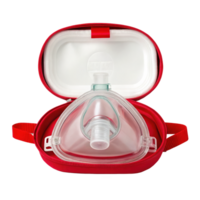 Pocket mask for cpr showing rescue breathing position on transparent background png
