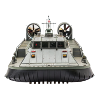 Amphibious hovercraft troop carrier scale model on transparent background png
