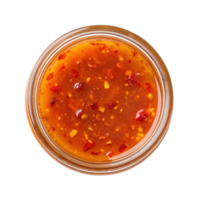 Fermented hot honey sweet heat sauce with probiotic glass jar on transparent background png