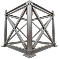 Hydro tower lattice welder fitting high strength steel structure on transparent background png