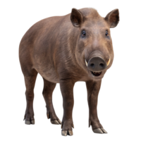 Entelodon, hell pig standing and showing teeth on transparent background png