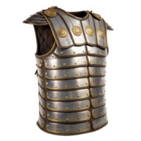 Roman lorica segmentata cuirass resting on transparent background png