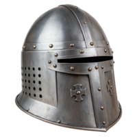 Medieval great helm bucket helm protecting showing crosses on transparent background png
