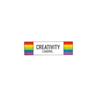 Creativity loading progress bar with rainbow colors on transparent background png