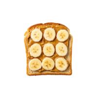 Tigernut butter and banana toast on transparent background png