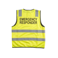Emergency responder high visibility vest on transparent background png