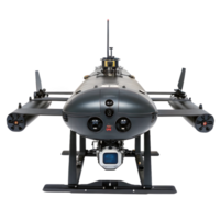 Tactical submarine drone firing detachable sensors on transparent background png