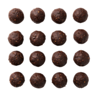 Protein bites forming a grid pattern on transparent background png