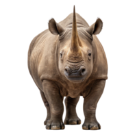 Powerful rhinoceros standing on transparent background png