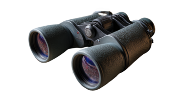 Closeup view of binoculars showing transparent background png