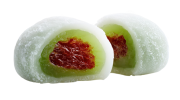 Low sugar mochi with red bean paste filling on transparent background png