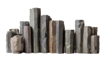 Basalt columns standing on transparent background png