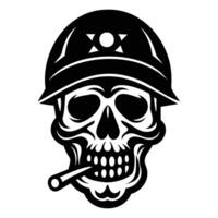 Skull with Cigarette Smoke Art vector