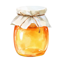 Honey jar watercolor art on transparent background png