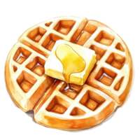 Waffle with butter art on transparent background png