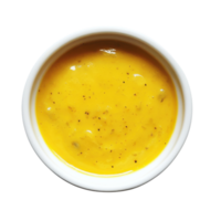 Yellow sauce in a bowl on transparent background png
