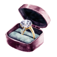 Ring in a velvet box on transparent background png