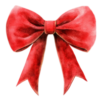 A watercolor red ribbon on transparent background png