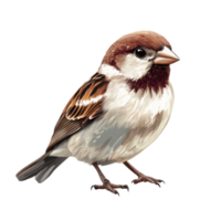 A sparrow on black background on transparent background png